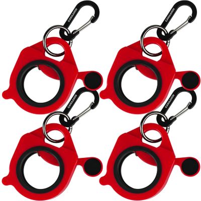 CANAANIN Zip Tie Holder Cable Tie Holder Heavy-Duty Colored Upgraded Carabiner Clip for Tool Belt Organized Strong Efficient for Electrician Tool Storage Reusable Portable (Red, 4 Piece)