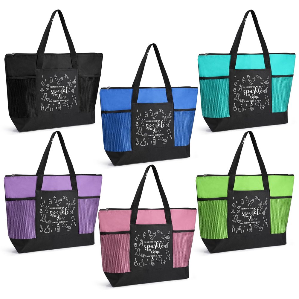 Sunnymove 6 Pack Custodian Appreciation Gifts Tote Bag, Clean, Classic