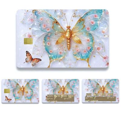4 PCS Butterfly Credit Card Skin Cover Stickers Set - Waterproof Removable Debit Card Skins for Debit Card Stickers Elegant PVC ID Cover Anti-wrinkling- (Butterfly Style 1)