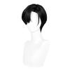 PWEINCY Short Black Wig Adult Men Synthetic Hair for Halloween Party, Side Part view 3