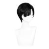 PWEINCY Short Black Wig Adult Men Synthetic Hair for Halloween Party, Side Part view 4