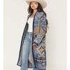 Shyanne Women's Women'S Southwestern Print Eyelash Yarn Duster - SWFA25SW1-NVY Medium US view 2