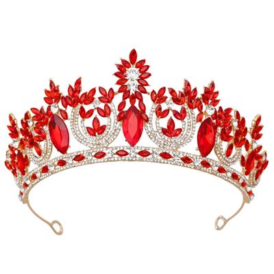KAYTMSDIQueen Crystal Tiaras And Crowns For Women Girls Party Birthday Wedding Dress Crown Hair Jewelry Accessory Gold EN8