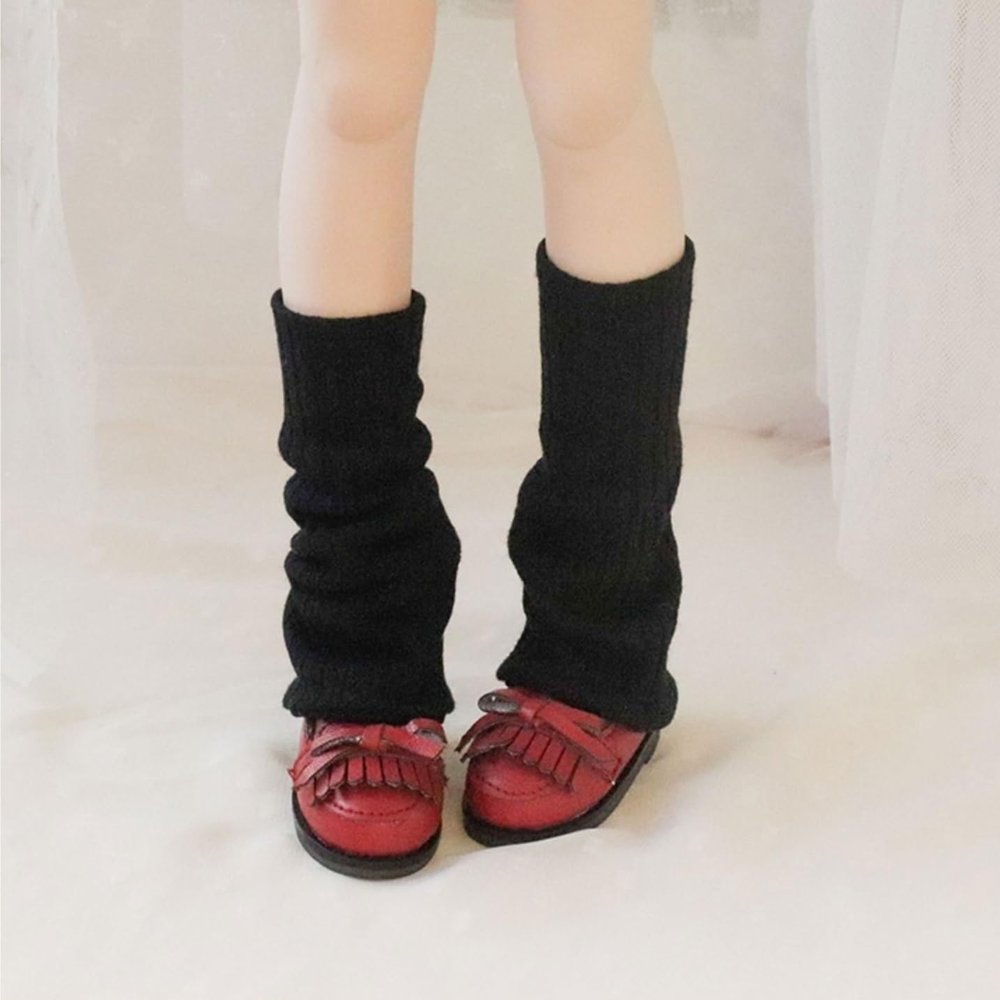 SssHam 1/3 1/4 1/6 BJD Doll Leg Warmers Knee High Leg Warmer Socks for 30 cm/45 cm/60 cm Dolls Clothes Accessories(Black,1/4)