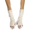 Fun World Adults White and Ivory Tattered Fingerless Sleevelets view 1