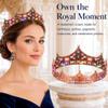 Brishow Rose Gold King Crown for Men Women Light Up Queen Crown Crystal Baroque Royal Crown Black Rhinestone Hair Accessories view 2