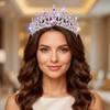 Brishow Light Up Princess Purple Crystal Tiara Rhinestones Crown Silver Sparkly Queen Crown Glowing Pageant Hair Piece for Women view 2