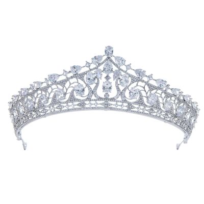 5A Cubic Zirconia Bridal Tiara Crown - CH10481 Princess Headpiece