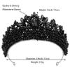 QXMYOO Black Tiara for Women - Gothic Rhinestones Crown for Pageant, Quinceanera, Wedding, Birthday, Prom, Homecoming view 4