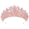 QXMYOO Pink Crown for Women 3" Wedding Tiara Crystal Princess Crowns for Sweet 16 Birthday Quinceanera Coronas Para 15 Aos (Pink) view 1