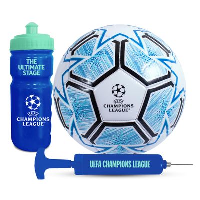Hy-Pro UEFA Champions League Gift Set  Official UCL 750ml Water Bottle & Pump, Sports Hydration Accessory, Kids & Adults, Soccerball Merchandise