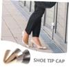 Ipetboom 3 Pairs Metal Shoe Tip Covers for High Heels Pointed Toe Protectors in Gold Silver Gunmetal Elegant Caps to Repair and Extend view 4