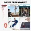 26FT Telescopic Water-Fed Pole Kit with Rotating Brush, 20M Hose, Lightweight Aluminum for High-Reach Window & Solar Panel Cleaning, Roof, Caravan, Outdoor Glass view 2