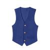 Boihedy Toddler Blue Leathet Vest for Kids Cowboy Suede Leather Retro Western Style Vintage Sleeveless Waistcoat 2T view 1