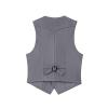 Boihedy Toddler Blue Leathet Vest for Kids Cowboy Suede Leather Retro Western Style Vintage Sleeveless Waistcoat 2T view 2