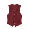 Boihedy Toddler Burgundy Leathet Vest for Kids Cowboy Suede Leather Retro Western Style Vintage Sleeveless Waistcoat 2T view 1