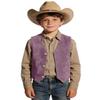 Boihedy Toddler Purple Pink Leathet Vest for Kids Cowboy Suede Leather Retro Western Style Sleeveless Waistcoat 2T view 1
