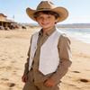 Boihedy Toddler Purple Pink Leathet Vest for Kids Cowboy Suede Leather Retro Western Style Sleeveless Waistcoat 2T view 2