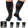 AMITOFO Plus Size Compression Socks Wide Calf for Women Men view 1