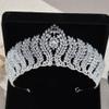 14K Gold Regal Moissanite Queen Bridal Crown, Handcrafted Crystal Wedding Headpiece & Hair Accessory, Premium Gift for Brides, Anniversary or Formal Galas (Style 1) view 2