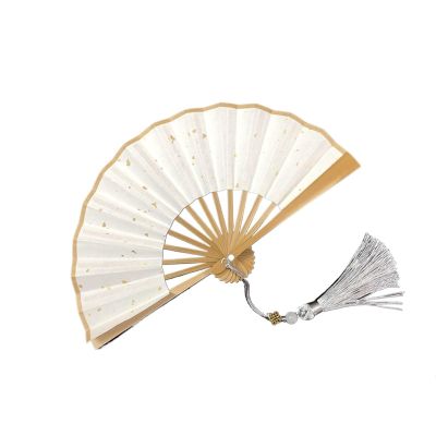 TTOBHF 4-6inch Mini Foldable Hand Fan for Women Portable Handheld Folding Fan for Weddings Fashion Accessories and Gifts(4IN_White)