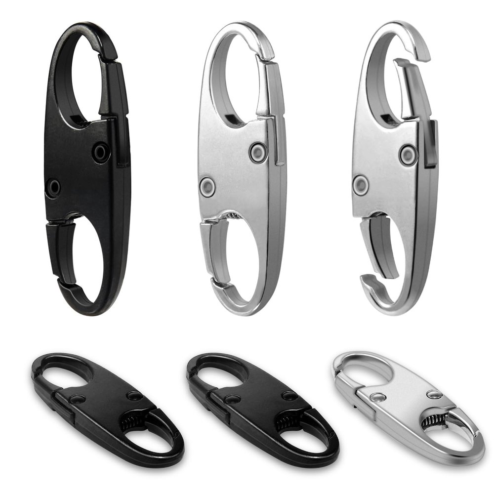 CooBigo 6pcs Anti Theft Zipper Lock Small Carabiner Clip for Luggage