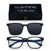 CLIPTONIC Blue Light Glasses with Magnetic Clip-On Sunglasses, True 80% Blue Light Blocking Clear Lens, Polarized UV400 Clip for Driving, Anti-Glare Computer Glasses, Lightweight TR90 Frame view 1