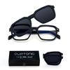 CLIPTONIC Blue Light Glasses with Magnetic Clip-On Sunglasses, True 80% Blue Light Blocking Clear Lens, Polarized UV400 Clip for Driving, Anti-Glare Computer Glasses, Lightweight TR90 Frame view 1