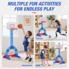 HYES Kid Basketball Hoop, 3-in-1 Sports Activity Center, Blue view 2
