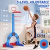 HYES Kid Basketball Hoop, 3-in-1 Sports Activity Center, Blue view 3