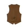 Boihedy Kids Brown Retro Vests for Toddler Cowboy Suede Leather Western Style Waistcoat 3T view 2