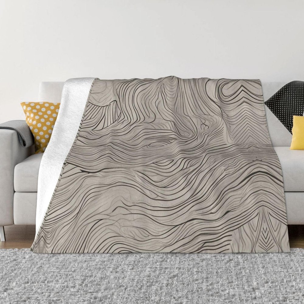 WZYCWB Line Texture 80"x60" Printed Soft Fleece Blanket for Sofa, Bed and Camping - Cozy Blanket for Travel, Picnics, Nighttime Use