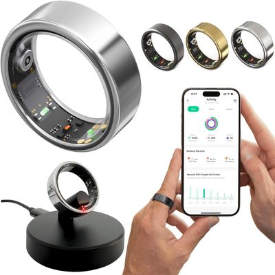 Oulencu 2026 Smart Ring for Women & Men Health Fitness Tracker for Daily Activity Workouts | Heart Rate Sleep Blood Oxygen Steps Cycle Monitoring Meditation | No Subscription Required (Silver, #10)