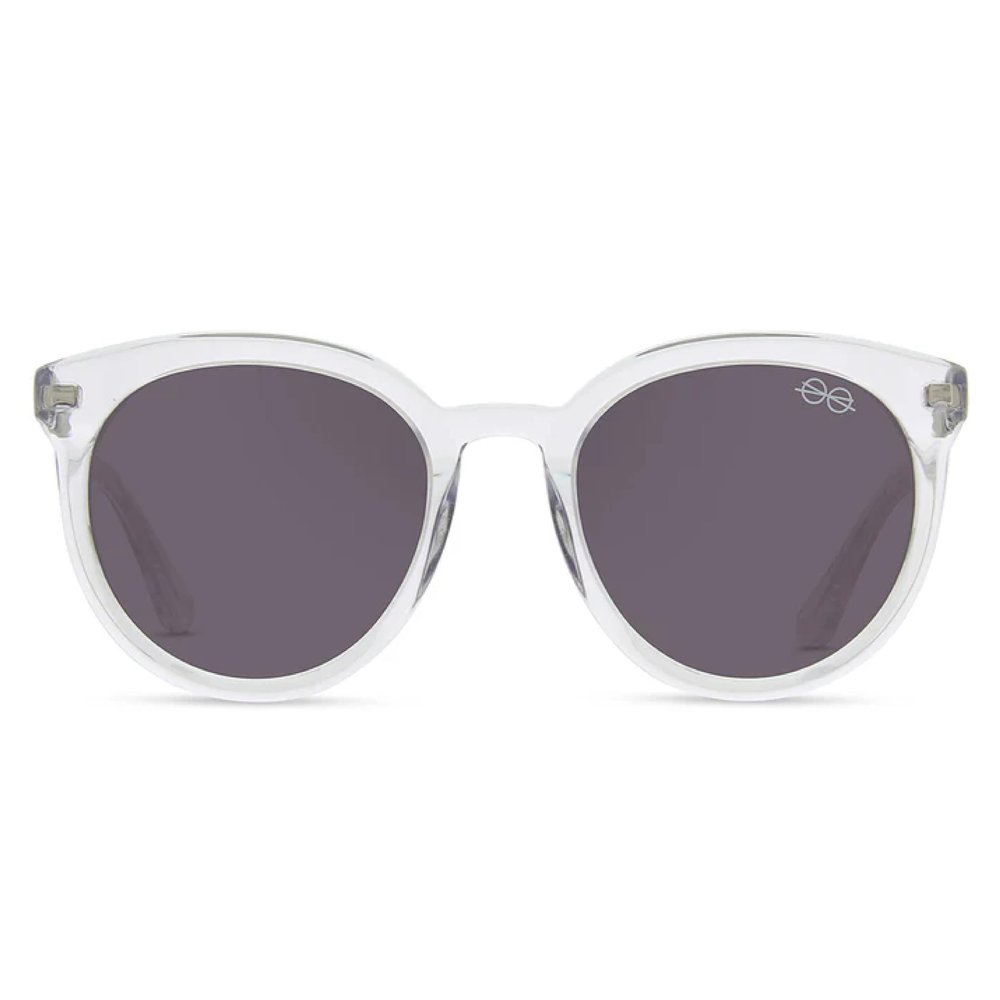 JONAS PAUL Kids Round Sunglasses - Unisex Child Sunglasses w/Case - Sunnies for Kids w/Spring Hinges - Clear (Ages 813+)