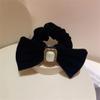 DFWZMQTG Retro Temperament Imitation Pearl Square Buckle Velvet Hair Circle Ornaments view 1