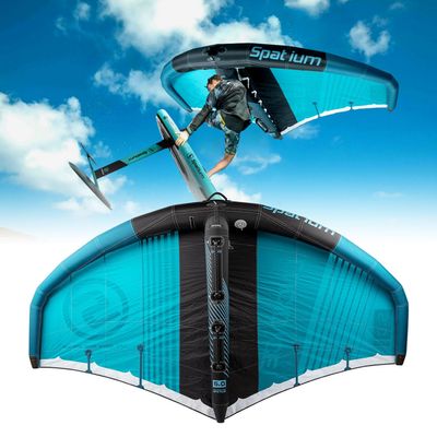 Spatium Lucid Ice Racing Handheld Inflatable Surfing Wing Foiling Kitfing Extra-Long Rigid Handle Portable Inflatable Wind Wing for Adult Outdoor Snow Ski Surfing or Water Sports 5m