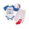 1/2 Way To First Boys Half Birthday Personalized 6 Month Baseball Halfway Royal Blue Outfit Set view 1