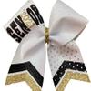 2027 Senior Glitter Cheer Bow, Black and Gold view 1