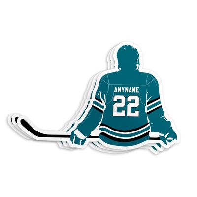 Personalized Custom Name Hockey Sticker, Multi Ice Hockey Decal Player Name Number Sport Lover Waterproof Vinyl Stickers for Water Bottle Laptop Hard Hat Cars Decals Decor Stuff Gifts for Him