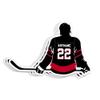 Personalized Custom Name Hockey Sticker, Multi Ice Hockey Decal Player Name Number Sport Lover Waterproof Vinyl Stickers for Water Bottle Laptop Hard Hat Cars Decals Decor Stuff Gifts for Him view 1