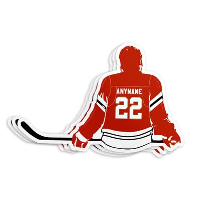 Personalized Custom Name Hockey Sticker, Multi Ice Hockey Decal Player Name Number Sport Lover Waterproof Vinyl Stickers for Water Bottle Laptop Hard Hat Cars Decals Decor Stuff Gifts for Him