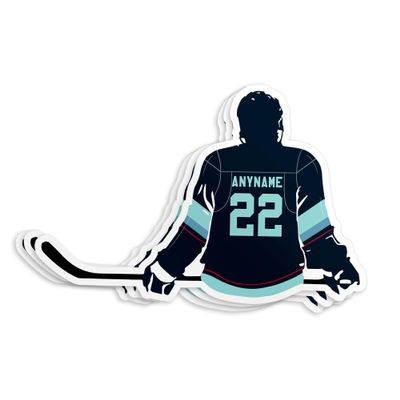 Personalized Custom Name Hockey Sticker, Multi Ice Hockey Decal Player Name Number Sport Lover Waterproof Vinyl Stickers for Water Bottle Laptop Hard Hat Cars Decals Decor Stuff Gifts for Him