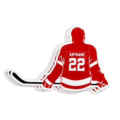 Personalized Custom Name Hockey Sticker, Multi Ice Hockey Decal Player Name Number Sport Lover Waterproof Vinyl Stickers for Water Bottle Laptop Hard Hat Cars Decals Decor Stuff Gifts for Him