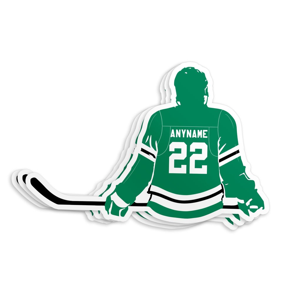 Personalized Custom Name Hockey Sticker, Multi Ice Hockey Decal Player Name Number Sport Lover Waterproof Vinyl Stickers for Water Bottle Laptop Hard Hat Cars Decals Decor Stuff Gifts for Him