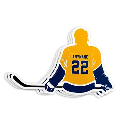 Personalized Custom Name Hockey Sticker, Multi Ice Hockey Decal Player Name Number Sport Lover Waterproof Vinyl Stickers for Water Bottle Laptop Hard Hat Cars Decals Decor Stuff Gifts for Him