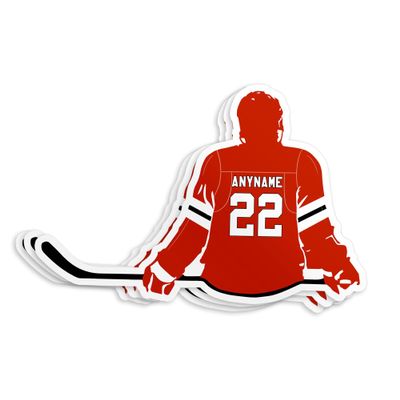 Personalized Custom Name Hockey Sticker, Multi Ice Hockey Decal Player Name Number Sport Lover Waterproof Vinyl Stickers for Water Bottle Laptop Hard Hat Cars Decals Decor Stuff Gifts for Him
