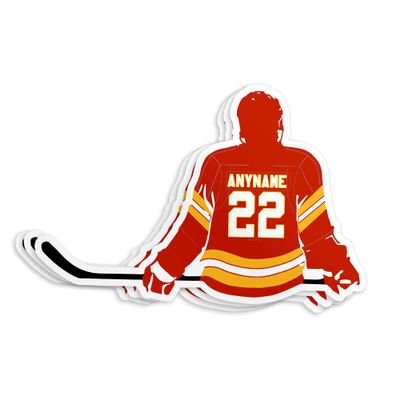 Personalized Custom Name Hockey Sticker, Multi Ice Hockey Decal Player Name Number Sport Lover Waterproof Vinyl Stickers for Water Bottle Laptop Hard Hat Cars Decals Decor Stuff Gifts for Him