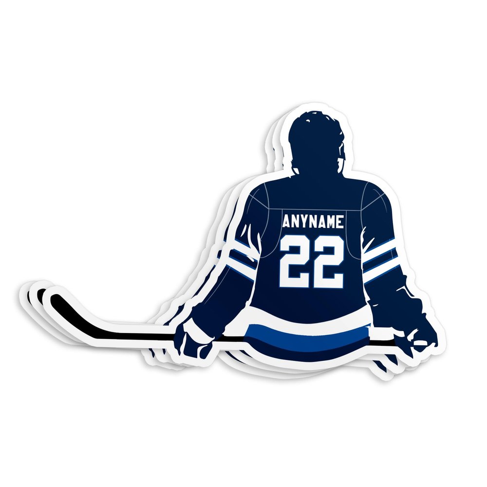 Personalized Custom Name Hockey Sticker, Multi Ice Hockey Decal Player Name Number Sport Lover Waterproof Vinyl Stickers for Water Bottle Laptop Hard Hat Cars Decals Decor Stuff Gifts for Him