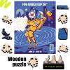 FIFA World Cup 2026 City Puzzle Houston City Poster - Wooden Puzzle for Adult, 200 Pieces Unique Shape Puzzle, 5MM Thick, Creative Collectible Gift for Fans, Officially Licensed Product, 9.3x11.8'' view 2