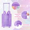 GRAOSO Travel Rolling Suitcase Compatible with Barbie Dolls 12-Inch, Purple view 4